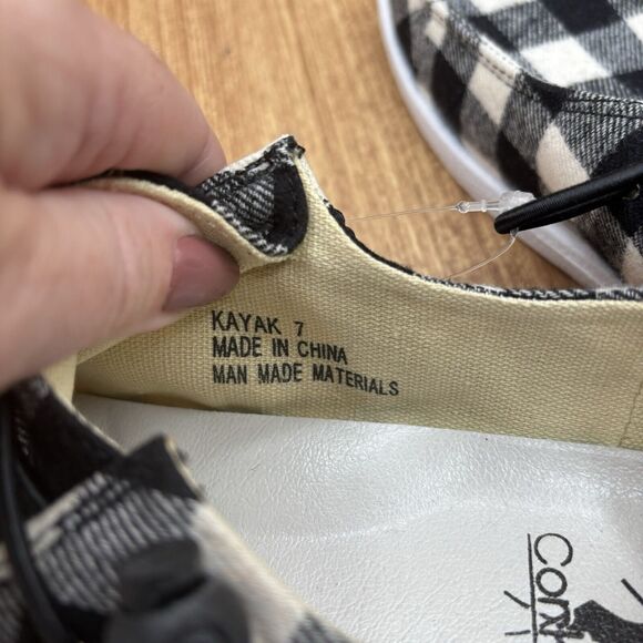 Corkys Kayak Canvas Slip On Padded Insole Buffalo Check Plaid Black Size 7 Shoes - Picture 6 of 8